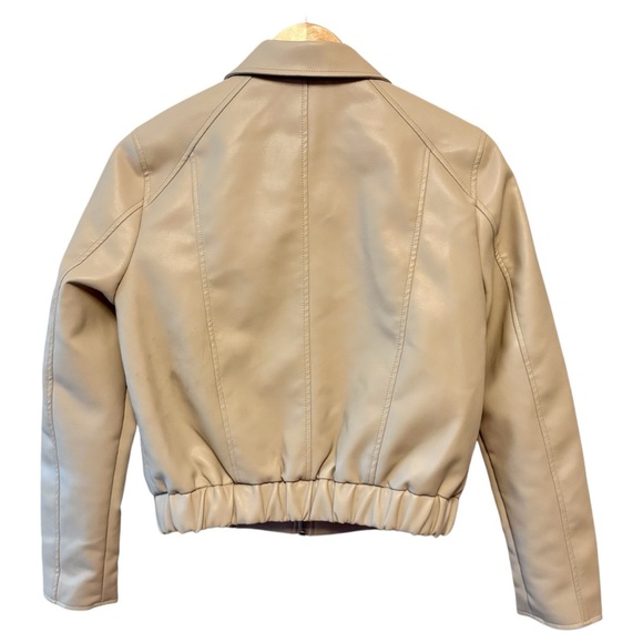 BlankNYC Faux Soft Leather Bomber Jacket, On Me Cream, Womens size Small - Picture 5 of 12